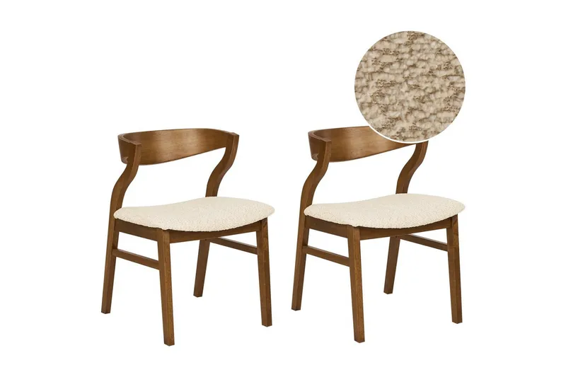 Matsalsstol Beliani Maroa set om 2 NO_BRAND Ljusbeige, undefined