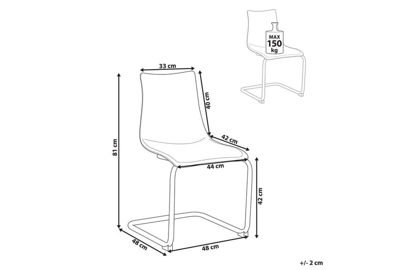 Matsalsstol Beliani Marshall set om 2 Transparent - Huonekalut - Tuoli & nojatuoli - Ruokapöydän tuolit