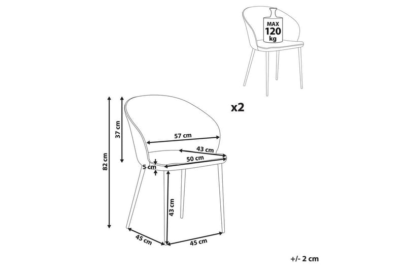 Matsalsstol Beliani Mason set om 2 Beige-Svart Light grey - Huonekalut - Tuoli & nojatuoli - Ruokapöydän tuolit