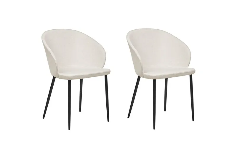 Matsalsstol Beliani Mason set om 2 Beige-Svart Ljusbeige - Huonekalut - Tuoli & nojatuoli - Ruokapöydän tuolit