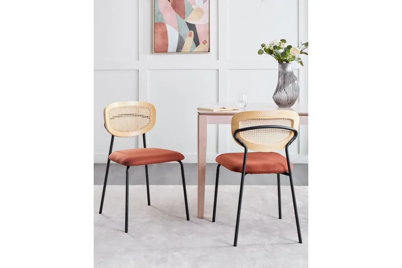 Matsalsstol Beliani Mayetta set om 2 Natural - Huonekalut - Tuoli & nojatuoli - Ruokapöydän tuolit
