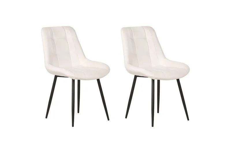 Matsalsstol Beliani Melrose set om 2 Beige-Svart Off White, undefined
