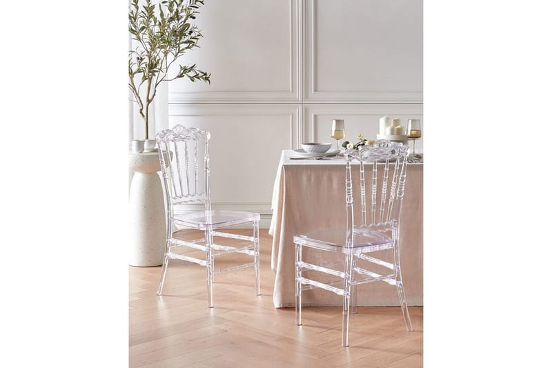 Matsalsstol Beliani Mendon set om 2 Transparent - Huonekalut - Tuoli & nojatuoli - Ruokapöydän tuolit
