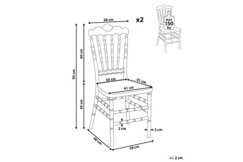 Matsalsstol Beliani Mendon set om 2 Transparent - Huonekalut - Tuoli & nojatuoli - Ruokapöydän tuolit