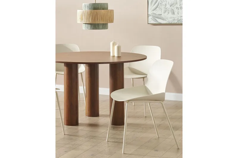 Matsalsstol Beliani Milaca set om 2 Beige - Huonekalut - Tuoli & nojatuoli - Ruokapöydän tuolit