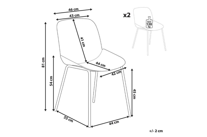 Matsalsstol Beliani Milaca set om 2 Beige - Huonekalut - Tuoli & nojatuoli - Ruokapöydän tuolit
