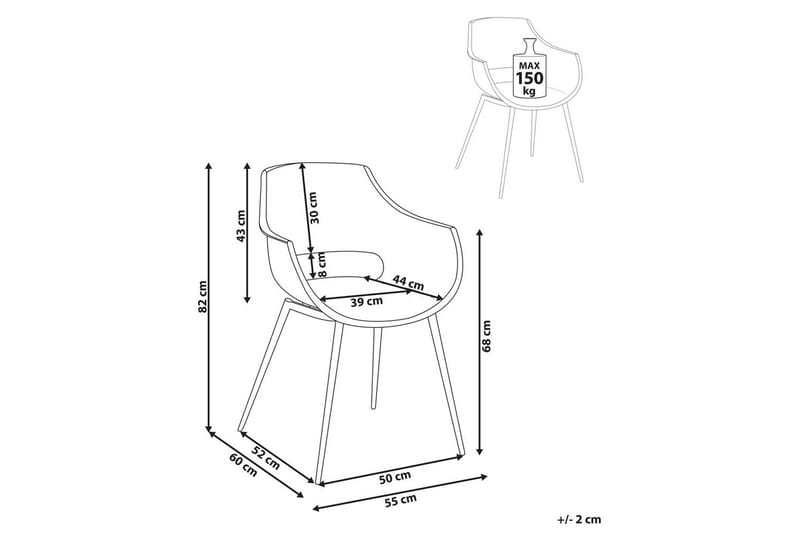 Matsalsstol Beliani Millers set om 4 Beige-Ljust Trä Black - Huonekalut - Tuoli & nojatuoli - Ruokapöydän tuolit