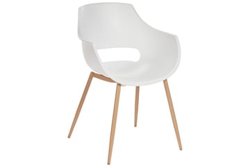 Matsalsstol Beliani Millers set om 4 Beige-Ljust Trä White - Huonekalut - Tuoli & nojatuoli - Ruokapöydän tuolit