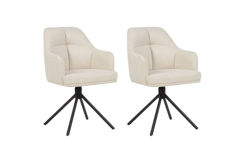 Matsalsstol Beliani Mira set om 2 Beige-Svart Beige, undefined