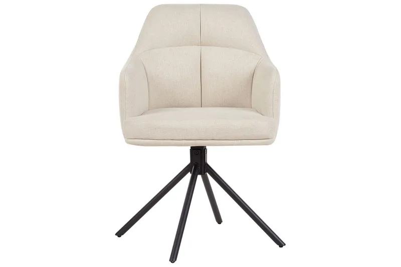 Matsalsstol Beliani Mira set om 2 Beige-Svart Beige - Huonekalut - Tuoli & nojatuoli - Ruokapöydän tuolit