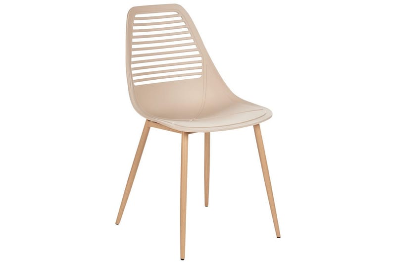 Matsalsstol Beliani Montello set om 4 Beige-Ljust Trä Beige - Huonekalut - Tuoli & nojatuoli - Ruokapöydän tuolit