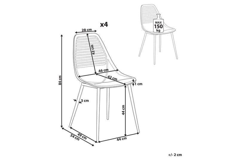 Matsalsstol Beliani Montello set om 4 Beige-Ljust Trä Beige - Huonekalut - Tuoli & nojatuoli - Ruokapöydän tuolit