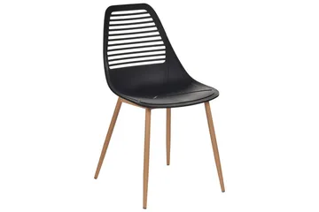 Matsalsstol Beliani Montello set om 4 Beige-Ljust Trä Black - Huonekalut - Tuoli & nojatuoli - Ruokapöydän tuolit
