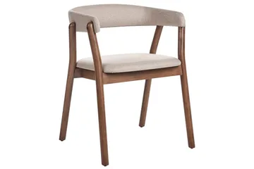 Matsalsstol Beliani Mylo set om 2 Beige-Mörkt Trä Beige - Huonekalut - Tuoli & nojatuoli - Ruokapöydän tuolit