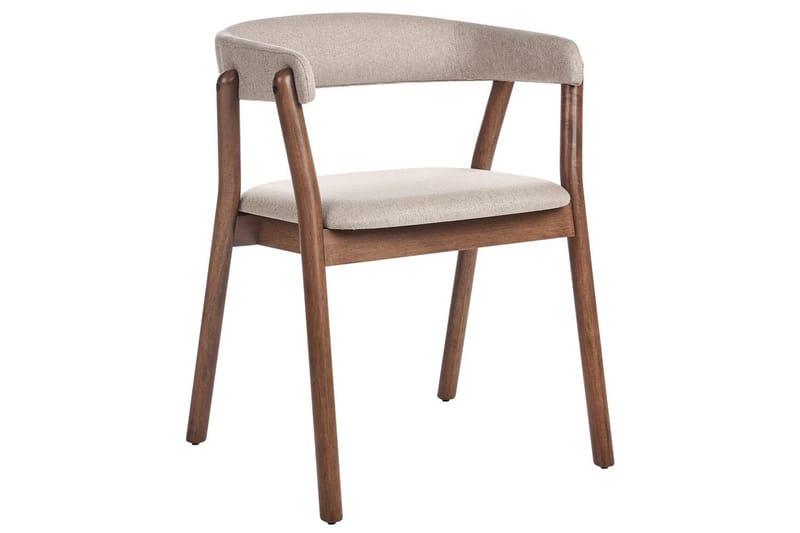 Matsalsstol Beliani Mylo set om 2 Beige-Mörkt Trä Beige - Huonekalut - Tuoli & nojatuoli - Ruokapöydän tuolit