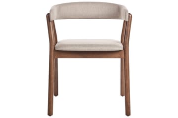 Matsalsstol Beliani Mylo set om 2 Beige-Mörkt Trä Beige - Huonekalut - Tuoli & nojatuoli - Ruokapöydän tuolit