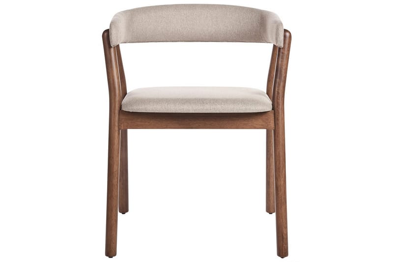 Matsalsstol Beliani Mylo set om 2 Beige-Mörkt Trä Beige - Huonekalut - Tuoli & nojatuoli - Ruokapöydän tuolit