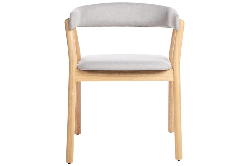 Matsalsstol Beliani Mylo set om 2 Beige-Mörkt Trä Light grey - Huonekalut - Tuoli & nojatuoli - Ruokapöydän tuolit