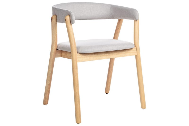 Matsalsstol Beliani Mylo set om 2 Beige-Mörkt Trä Light grey - Huonekalut - Tuoli & nojatuoli - Ruokapöydän tuolit