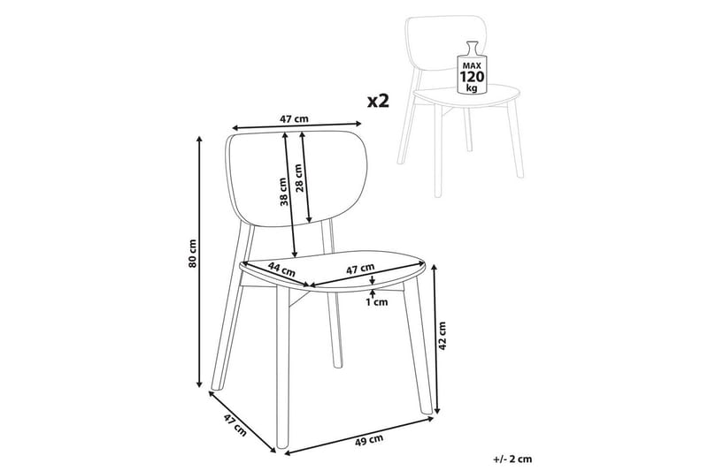 Matsalsstol Beliani Overly set om 2 Ljus Trä Light wood - Huonekalut - Tuoli & nojatuoli - Ruokapöydän tuolit