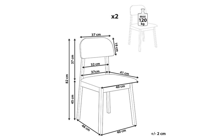 Matsalsstol Beliani Scandia set om 2 Ljus Trä-Beige Light grey - Huonekalut - Tuoli & nojatuoli - Ruokapöydän tuolit