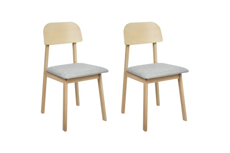 Matsalsstol Beliani Scandia set om 2 Ljus Trä-Beige Light grey - Huonekalut - Tuoli & nojatuoli - Ruokapöydän tuolit