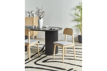 Matsalsstol Beliani Scandia set om 2 Ljus Trä-Beige Light grey - Huonekalut - Tuoli & nojatuoli - Ruokapöydän tuolit