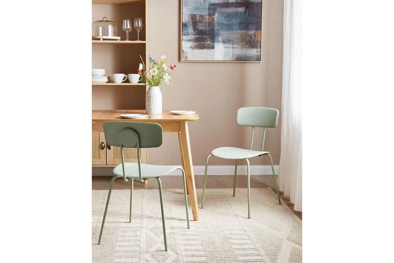 Matsalsstol Beliani Sibley set om 2 Light green - Huonekalut - Tuoli & nojatuoli - Ruokapöydän tuolit