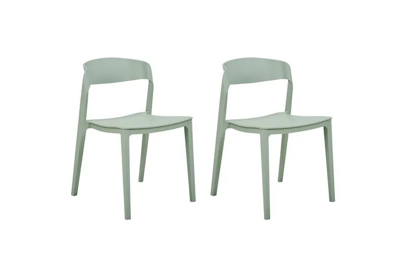 Matsalsstol Beliani Somers set om 2 Beige Mint Green, undefined