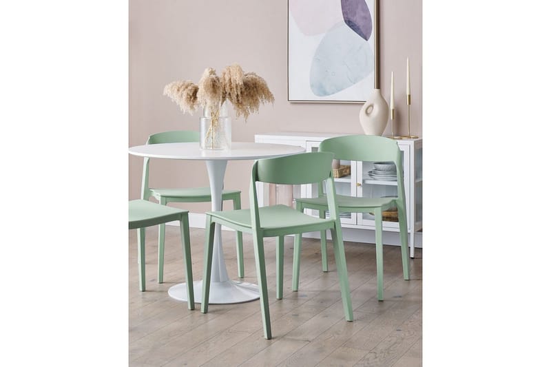 Matsalsstol Beliani Somers set om 2 Beige Mint Green - Huonekalut - Tuoli & nojatuoli - Ruokapöydän tuolit