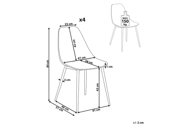Matsalsstol Beliani Takilma set om 4 Transparent - Huonekalut - Tuoli & nojatuoli - Ruokapöydän tuolit
