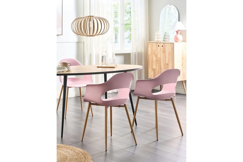 Matsalsstol Beliani Utica set om 2 Pink - Huonekalut - Tuoli & nojatuoli - Ruokapöydän tuolit