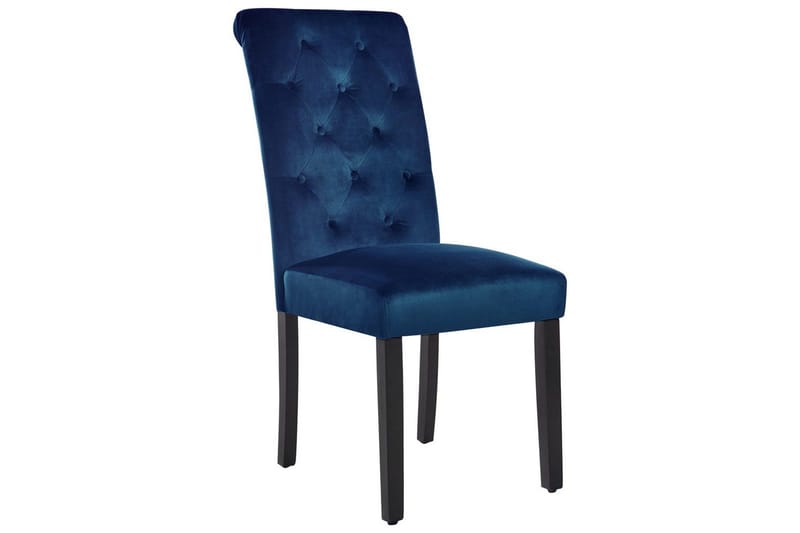 Matsalsstol Beliani Velva set om 2 Blå-Svart Dark blue - Huonekalut - Tuoli & nojatuoli - Ruokapöydän tuolit