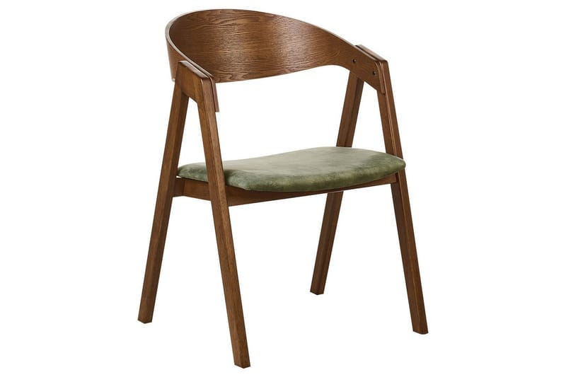 Matsalsstol Beliani Yuba set om 2 Grå-Mörkt Trä Dark green - Huonekalut - Tuoli & nojatuoli - Ruokapöydän tuolit