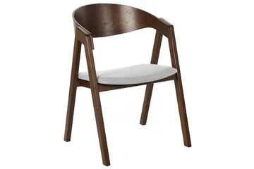 Matsalsstol Beliani Yuba set om 2 Grå-Mörkt Trä Light grey - Huonekalut - Tuoli & nojatuoli - Ruokapöydän tuolit