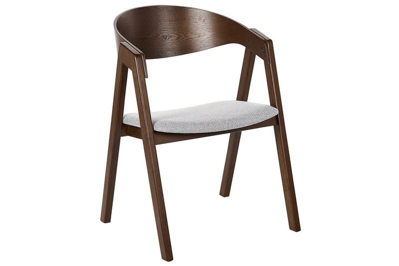 Matsalsstol Beliani Yuba set om 2 Grå-Mörkt Trä Light grey - Huonekalut - Tuoli & nojatuoli - Ruokapöydän tuolit
