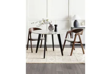 Matsalsstol Beliani Yuba set om 2 Grå-Mörkt Trä Light grey - Huonekalut - Tuoli & nojatuoli - Ruokapöydän tuolit