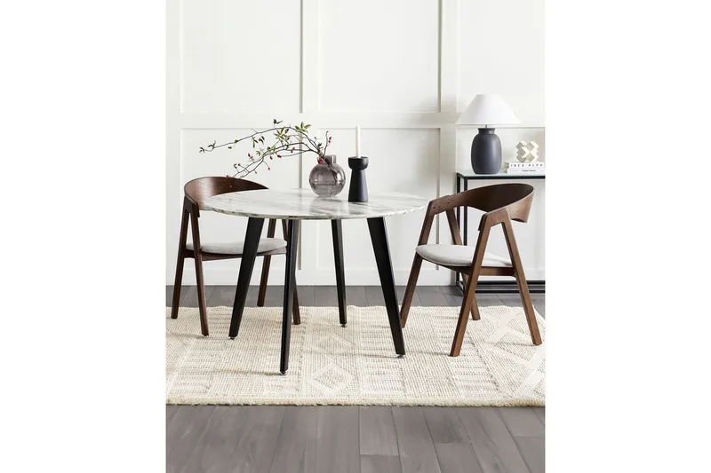 Matsalsstol Beliani Yuba set om 2 Grå-Mörkt Trä Light grey - Huonekalut - Tuoli & nojatuoli - Ruokapöydän tuolit