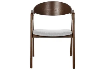 Matsalsstol Beliani Yuba set om 2 Grå-Mörkt Trä Light grey - Huonekalut - Tuoli & nojatuoli - Ruokapöydän tuolit