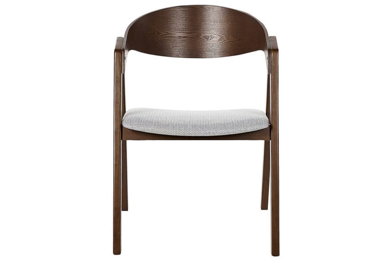 Matsalsstol Beliani Yuba set om 2 Grå-Mörkt Trä Light grey - Huonekalut - Tuoli & nojatuoli - Ruokapöydän tuolit
