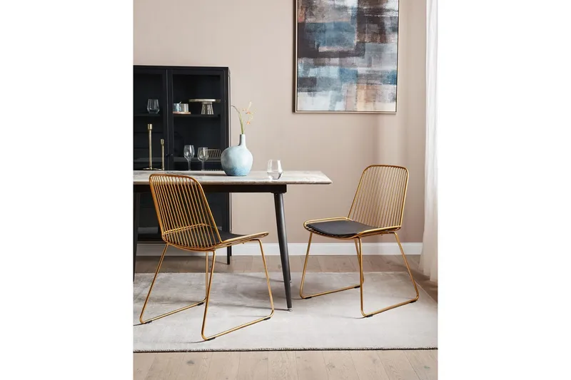 Matsalsstol Beliani Pensacola set om 2 GOLD - Huonekalut - Tuoli & nojatuoli - Ruokapöydän tuolit