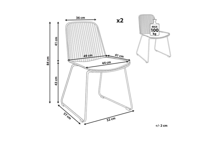 Matsalsstol Beliani Pensacola set om 2 GOLD - Huonekalut - Tuoli & nojatuoli - Ruokapöydän tuolit
