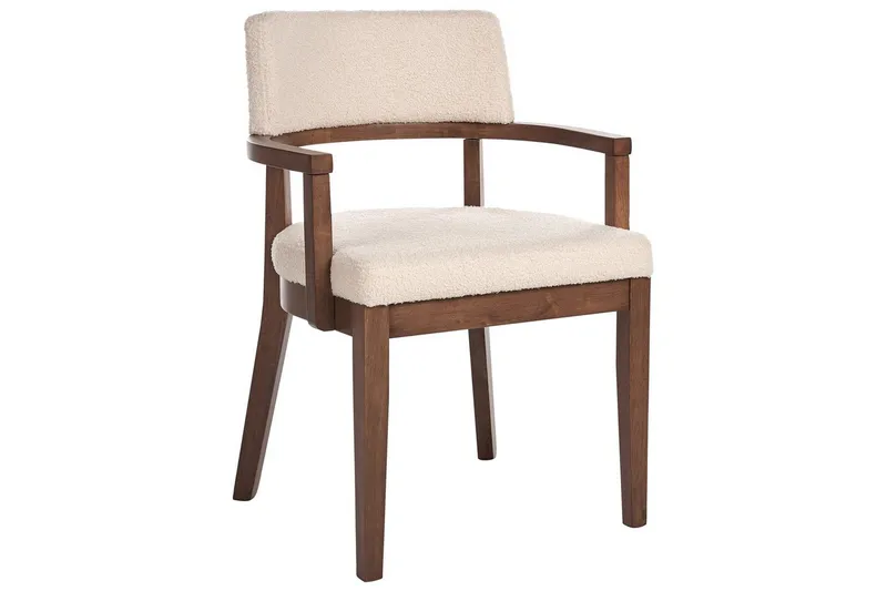 Matsalsstol Dalbo set om 2 Beige-Mörkt Trä Ljusbeige - Huonekalut - Tuoli & nojatuoli - Ruokapöydän tuolit