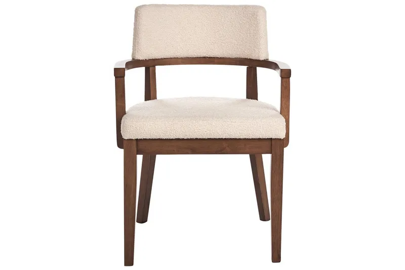 Matsalsstol Dalbo set om 2 Beige-Mörkt Trä Ljusbeige - Huonekalut - Tuoli & nojatuoli - Ruokapöydän tuolit