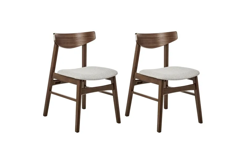 Matsalsstol Smiley set om 2 Mörkt Trä-Grått Light grey, undefined