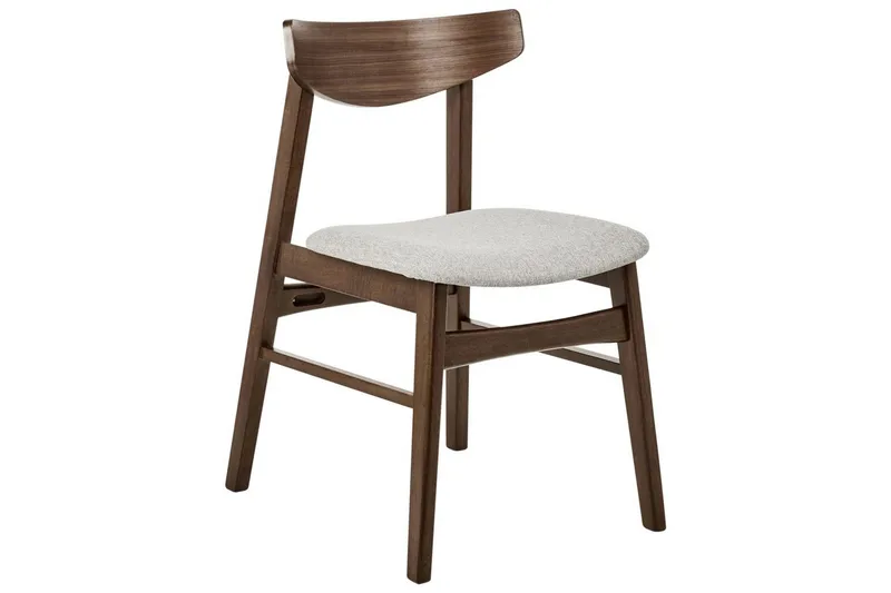 Matsalsstol Smiley set om 2 Mörkt Trä-Grått Light grey - Huonekalut - Tuoli & nojatuoli - Ruokapöydän tuolit