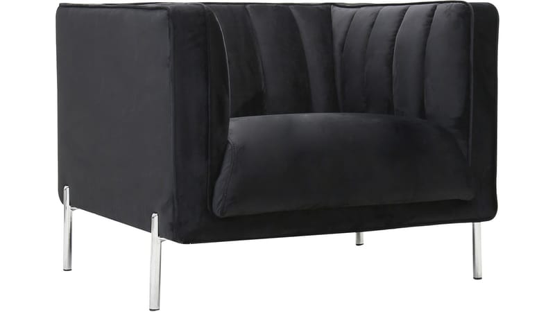 Mehara nojatuoli sametista, Musta