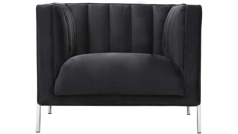 Mehara nojatuoli sametista - Musta - Huonekalut - Tuoli & nojatuoli - Nojatuoli & lepotuoli