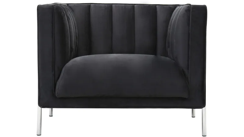 Mehara nojatuoli sametista - Musta - Huonekalut - Tuoli & nojatuoli - Nojatuoli & lepotuoli