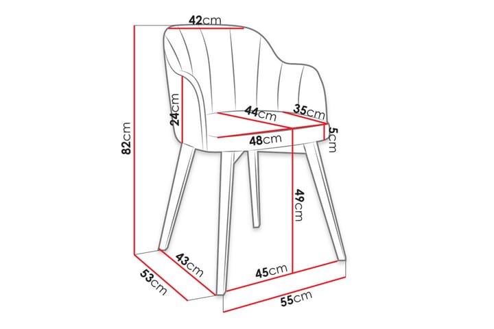 Buckfast Ruokatuoli - Ruokapöydän tuolit - Meikkituoli - Käsinojallinen tuoli